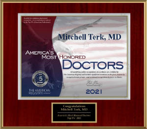Mitchell Terk, MD: Awarded Mitchell Terk, MD: America's Most Honored Doctors - Top 5%