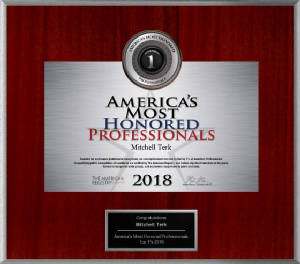 America's Most Honored Professionals 2018 - Top 1% - Dr. Mitchell Terk