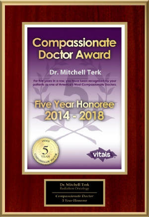 Awarded Compassionate Doctor 5 Year Honoree 2018 - Dr. Mitchell Terk
